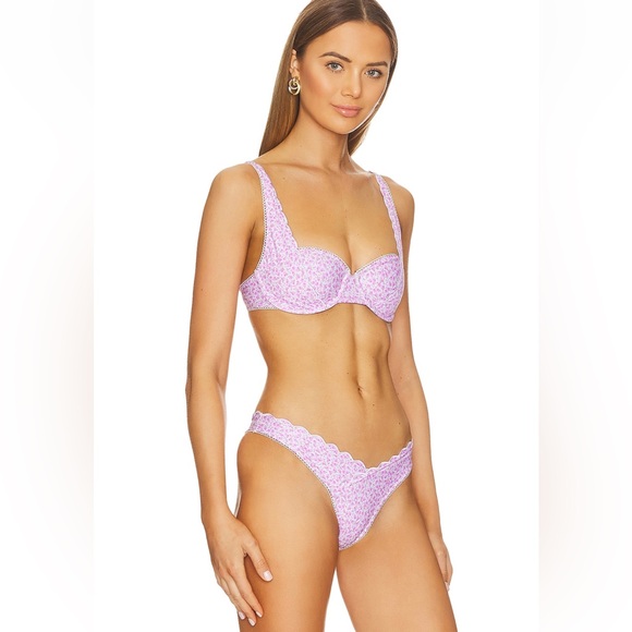 Tularosa Pink Floral Scalloped Bikini - Picture 2 of 6